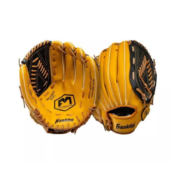 Franklin Sports Fieldmaster 13" Slowpitch Glove Yellow Adult Right Hand Throw - Picture 7 of 8